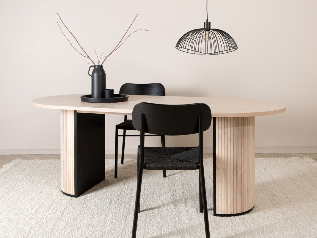 Mesa Dallas 1712 (Luminoso madera + Negro)