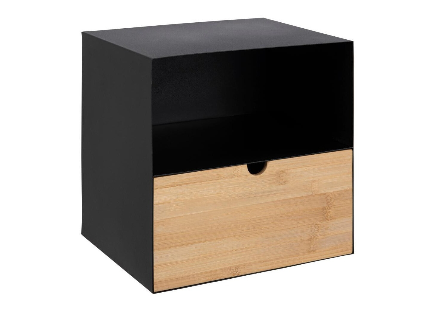 Mesilla de noche Norsica 375 (Negro + Luminoso madera)