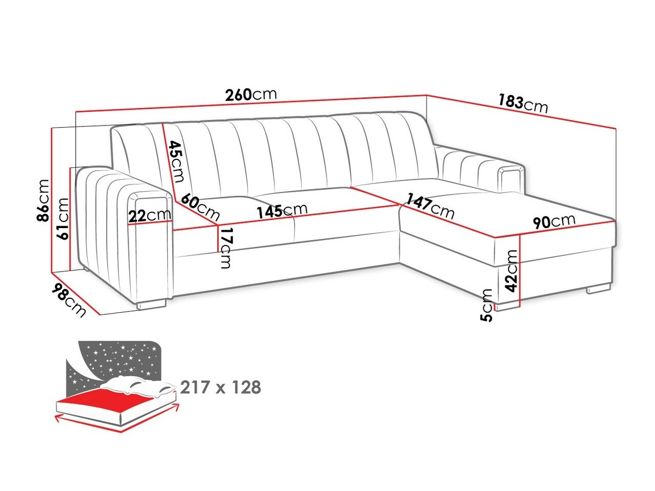 Sofá rinconero Columbus 166 (Manila 02)