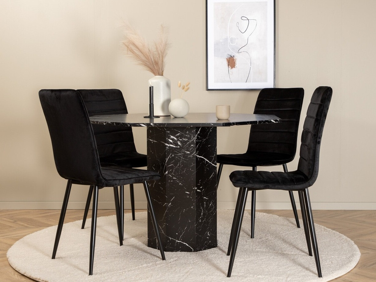 Conjunto de mesas y sillas para comedor Dallas 2617 (Negro)