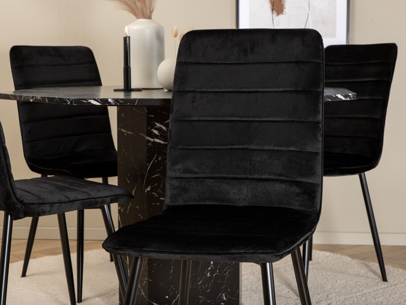 Conjunto de mesas y sillas para comedor Dallas 2617 (Negro)