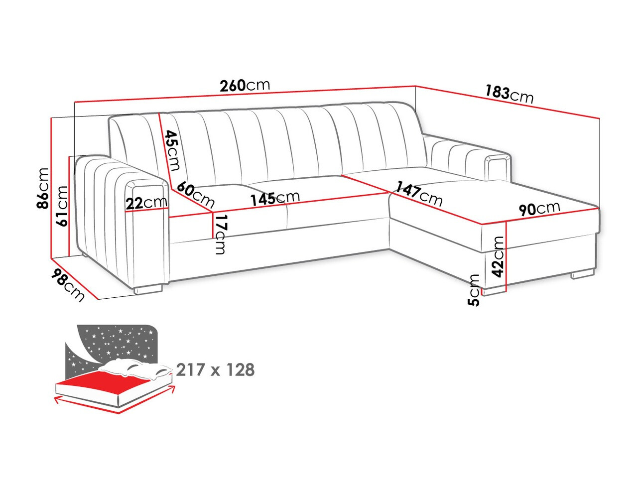 Sofá rinconero Columbus 166 (Manila 35)