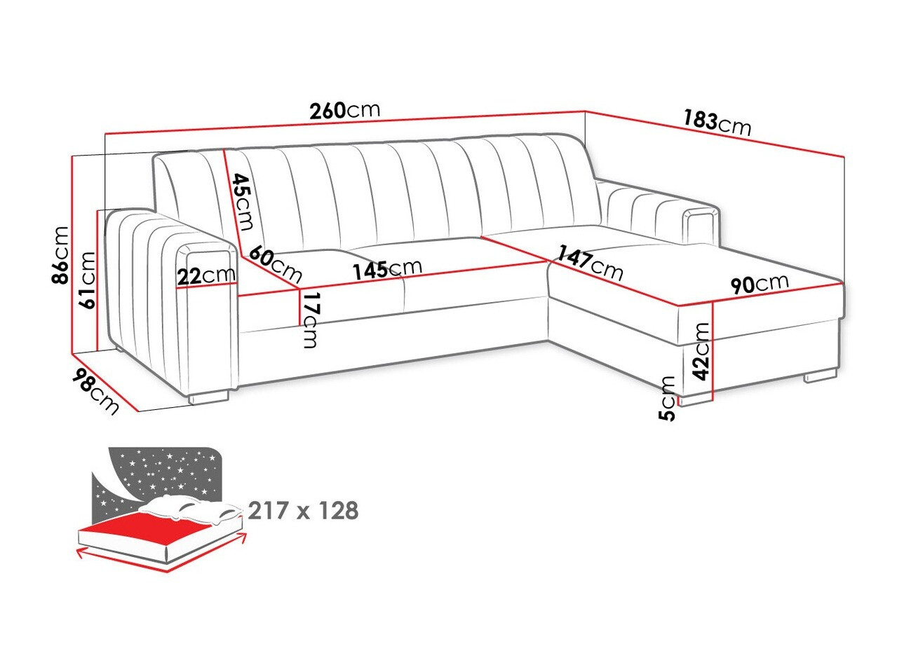 Sofá rinconero Columbus 166 (Manila 35)