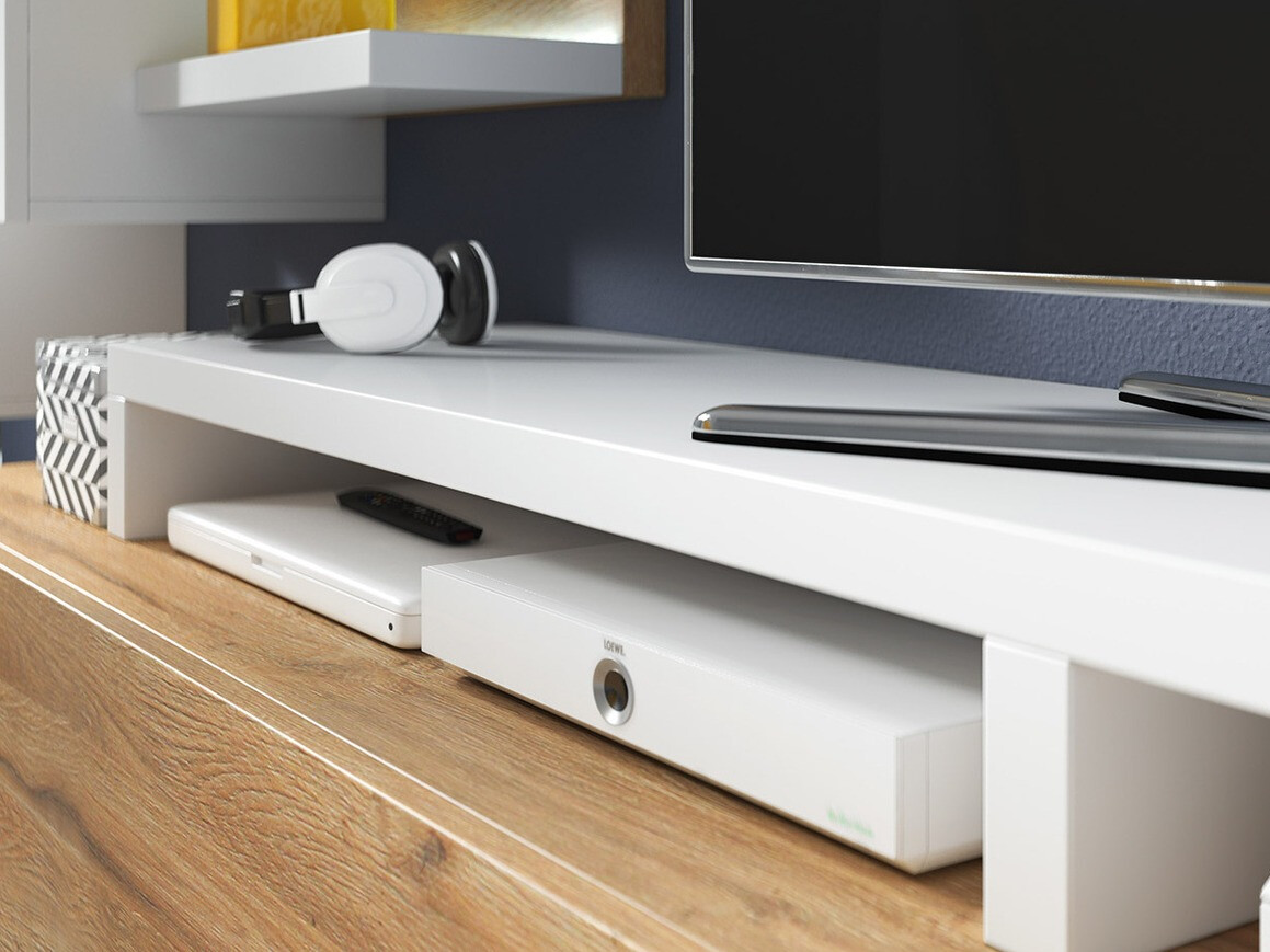 Conjunto de salón Lutiva 100 (Blanco + Roble nieto)