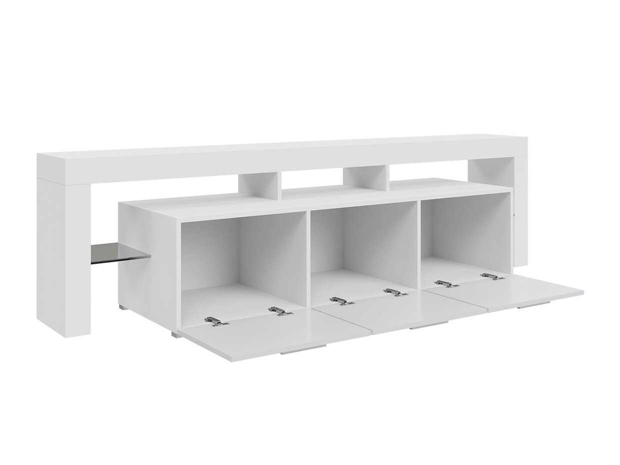 Mueble TV Arbor (Blanco + Blanco brillante)