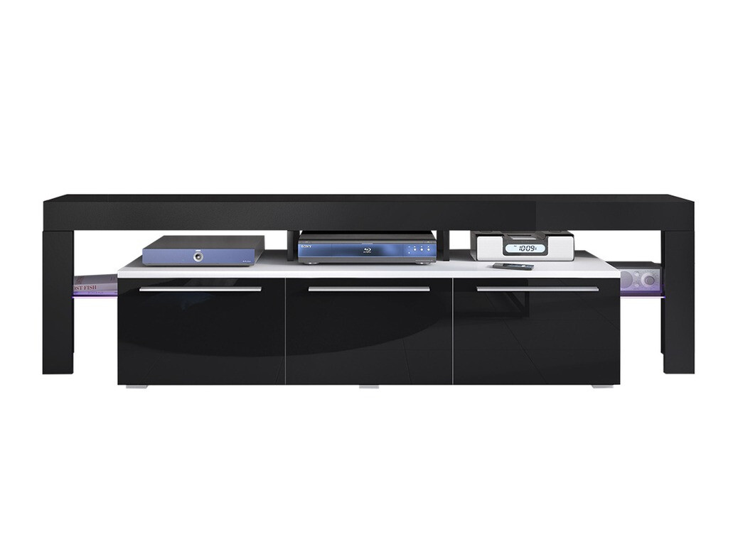 Mueble TV Arbor (Blanco + Negro brillante)