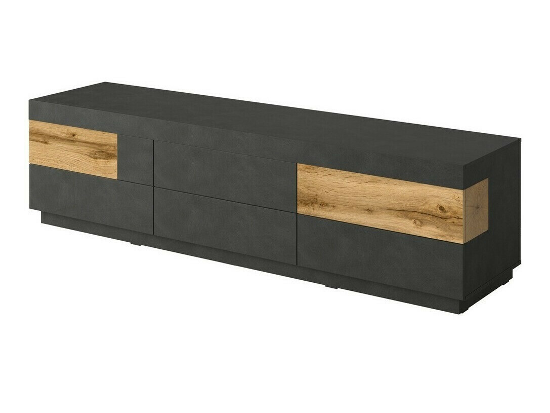 Mueble TV Livlore 102 (Madera gris + Roble wotan)