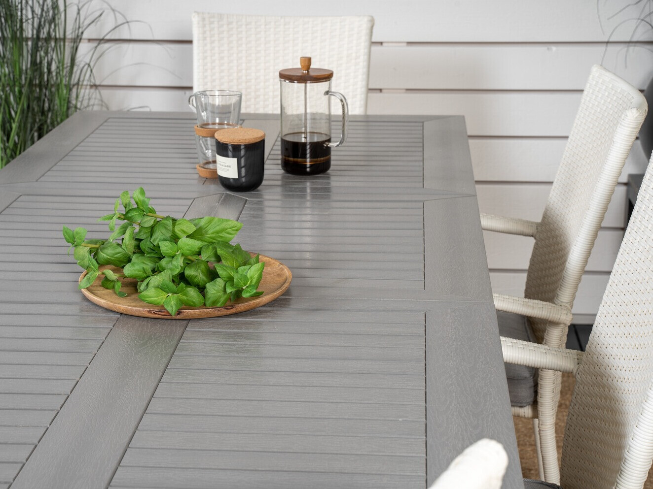 Conjunto de mesa y sillas Dallas 2258 (Blanco + Gris)