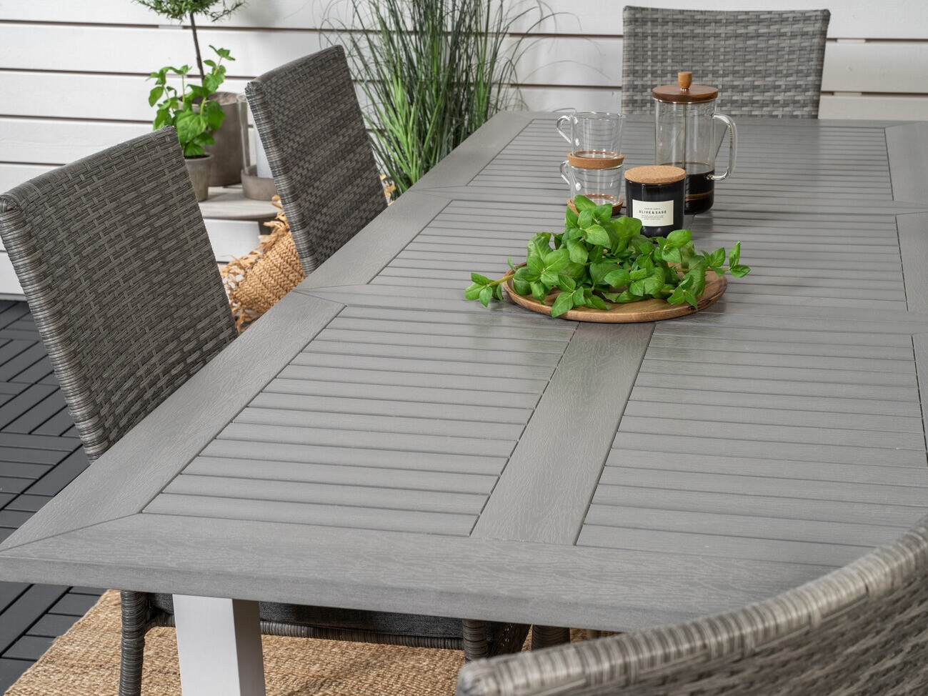 Conjunto de mesa y sillas Dallas 2258 (Gris + Gris oscuro)