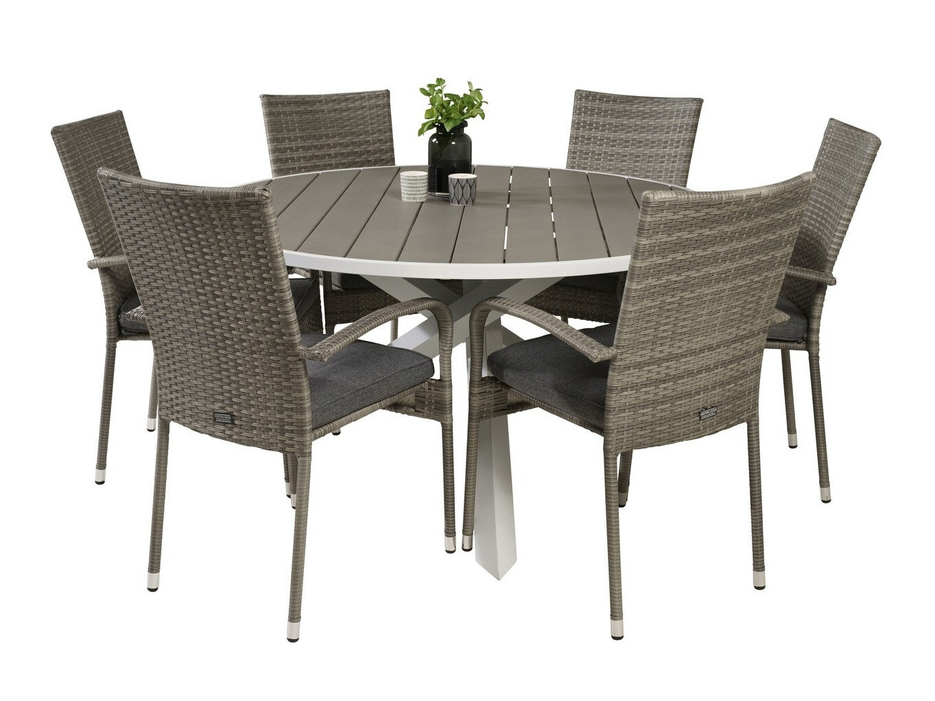 Conjunto de mesa y sillas Dallas 2390 (Gris + Gris oscuro)