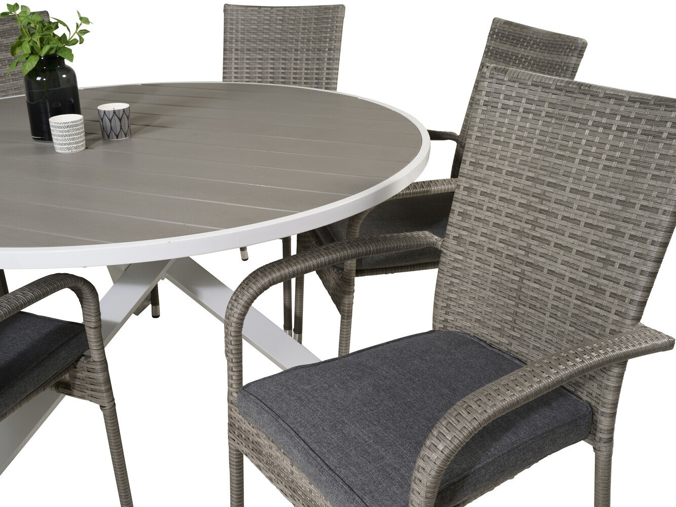 Conjunto de mesa y sillas Dallas 2390 (Gris + Gris oscuro)