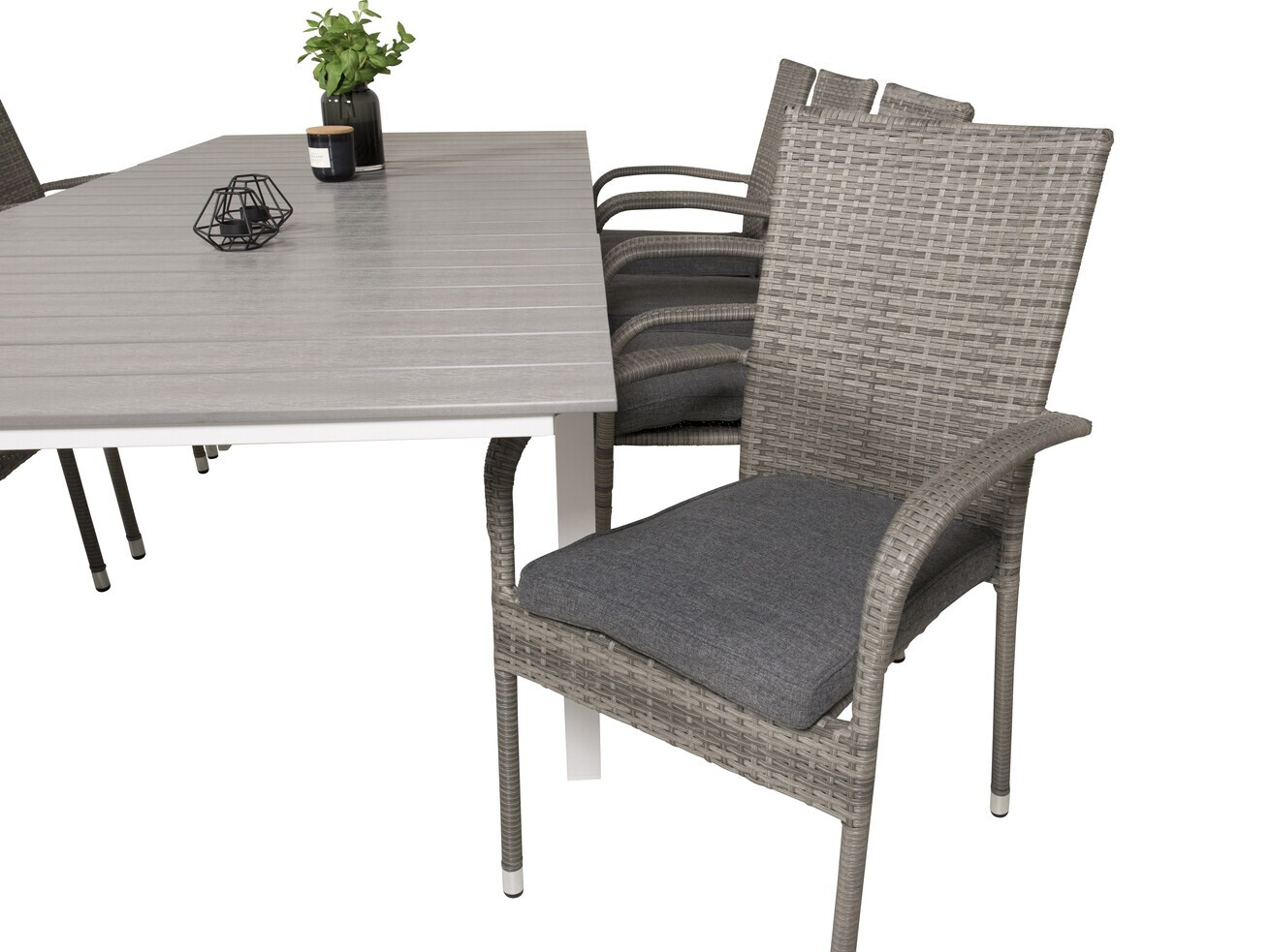 Conjunto de mesa y sillas Dallas 2408 (Gris + Gris oscuro)