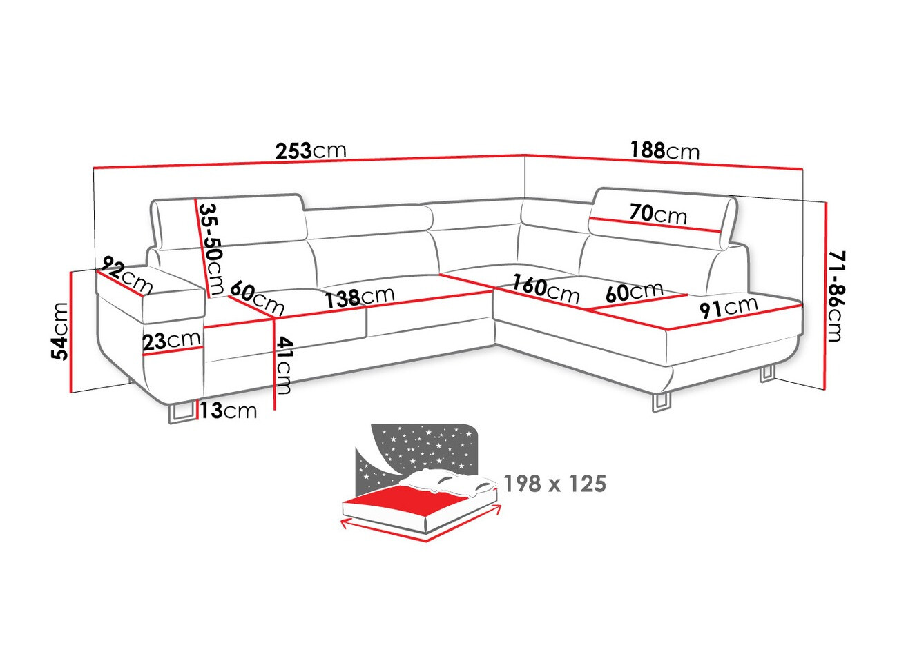 Sofá rinconero Comfivo 306 (Manila 29)