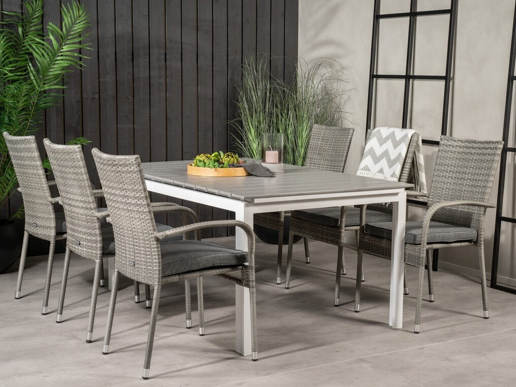 Conjunto de mesa y sillas Dallas 2406 (Gris + Gris oscuro)