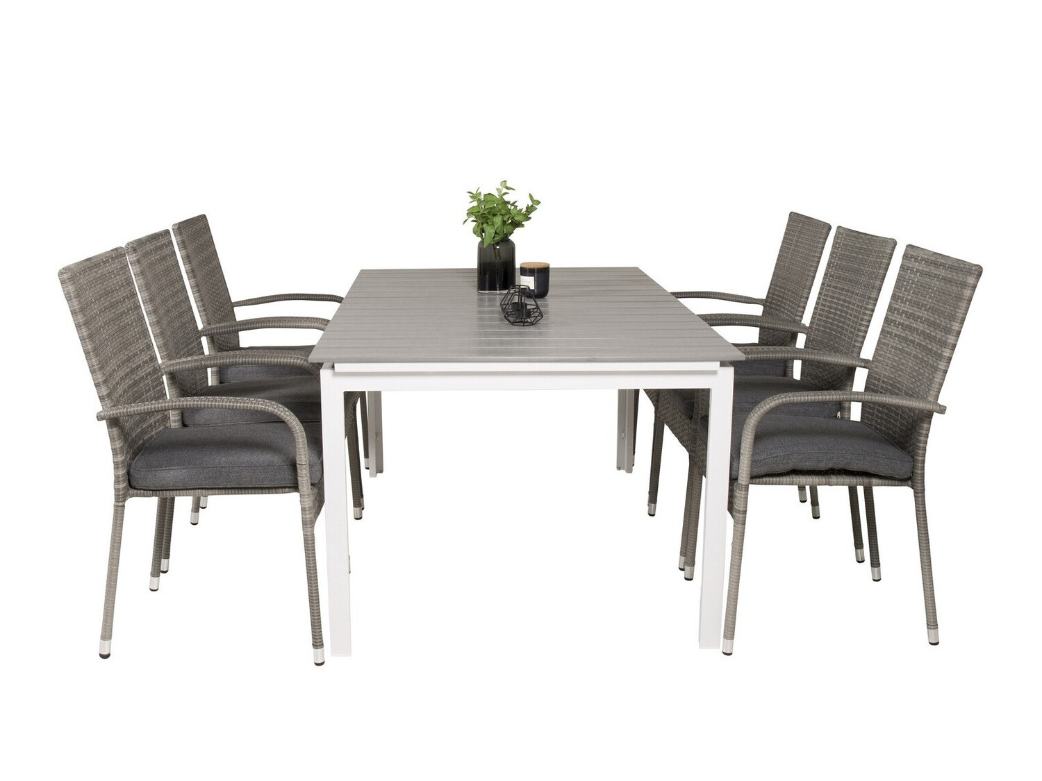Conjunto de mesa y sillas Dallas 2406 (Gris + Gris oscuro)