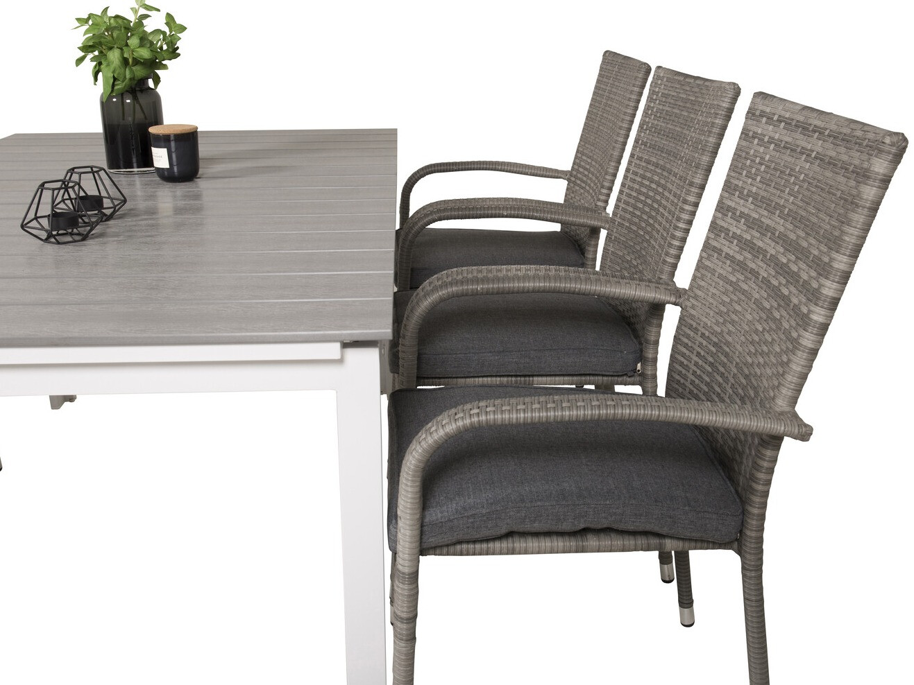 Conjunto de mesa y sillas Dallas 2406 (Gris + Gris oscuro)