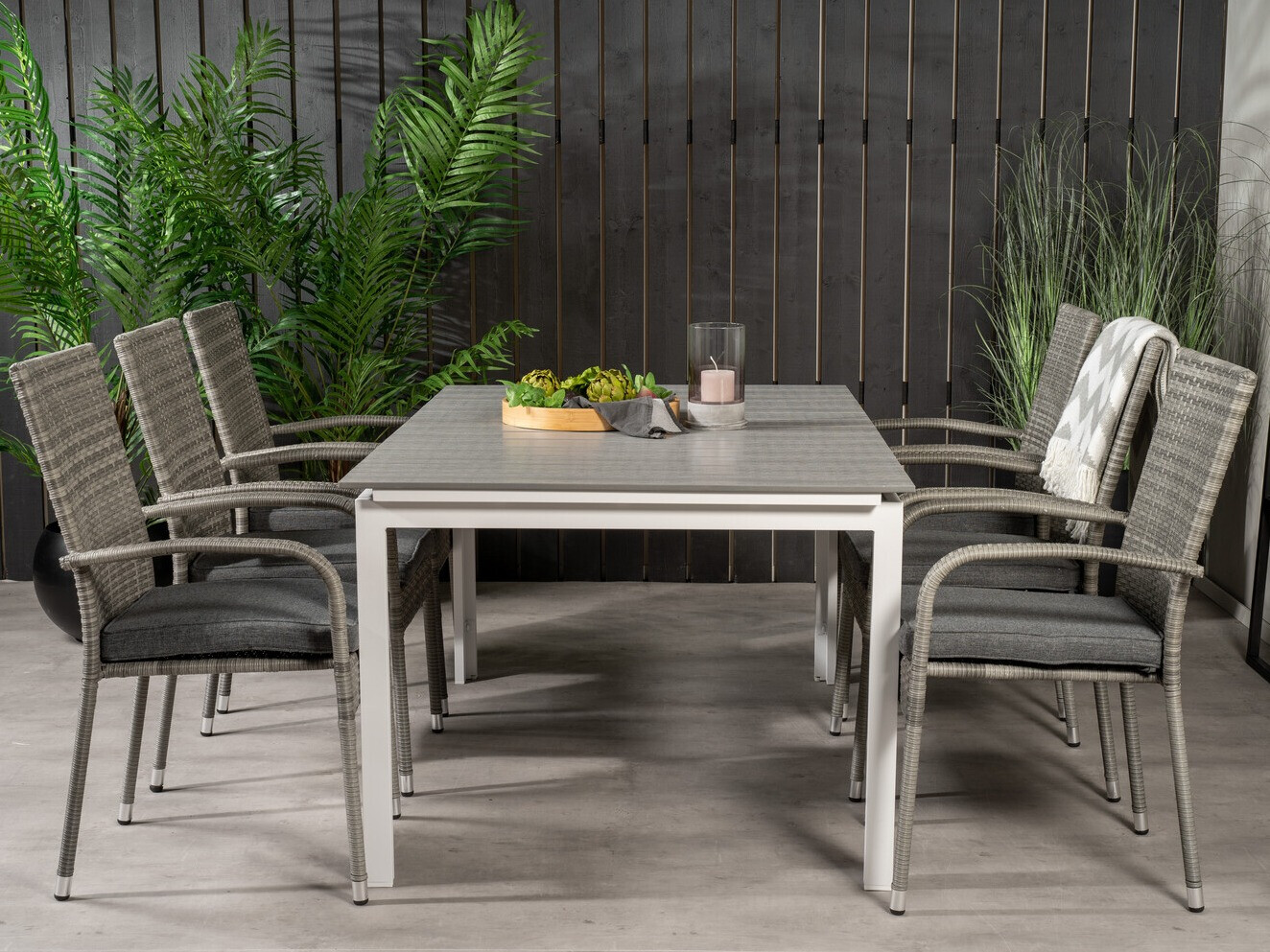 Conjunto de mesa y sillas Dallas 2406 (Gris + Gris oscuro)