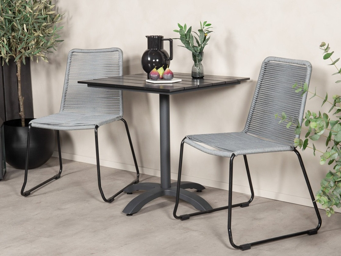 Conjunto de terraza Dallas 2184 (Gris + Negro)