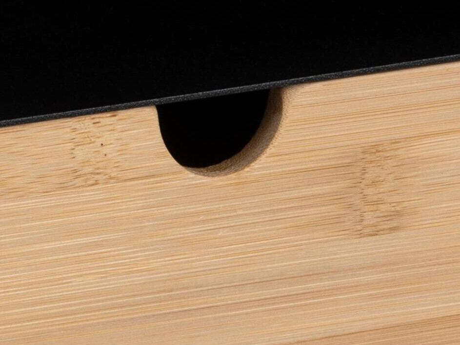 Mesilla de noche Norsica 375 (Negro + Luminoso madera)