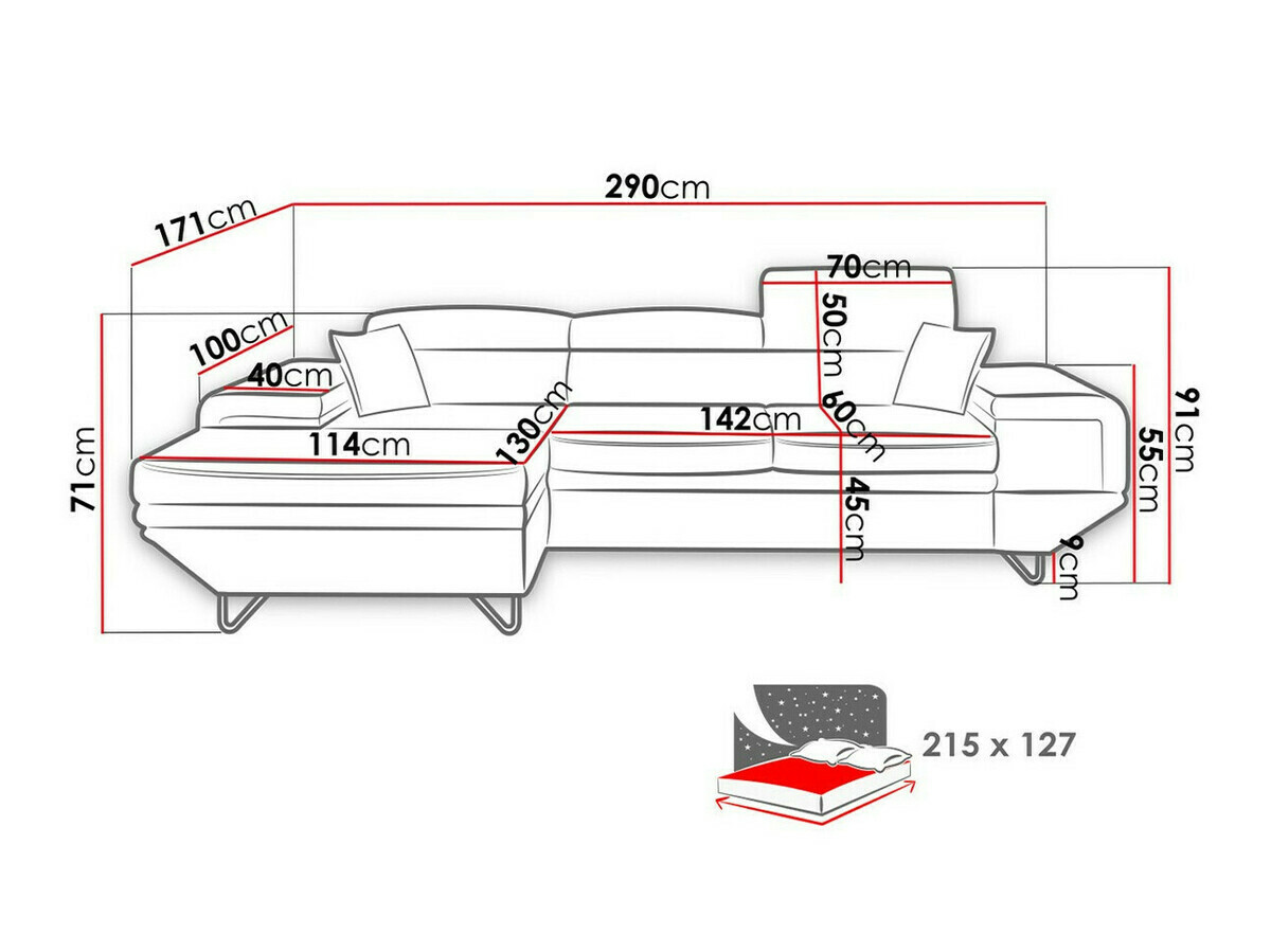 Sofá rinconero Comfivo 263 (Uttario Velvet 2955 + Uttario Velvet 2956)