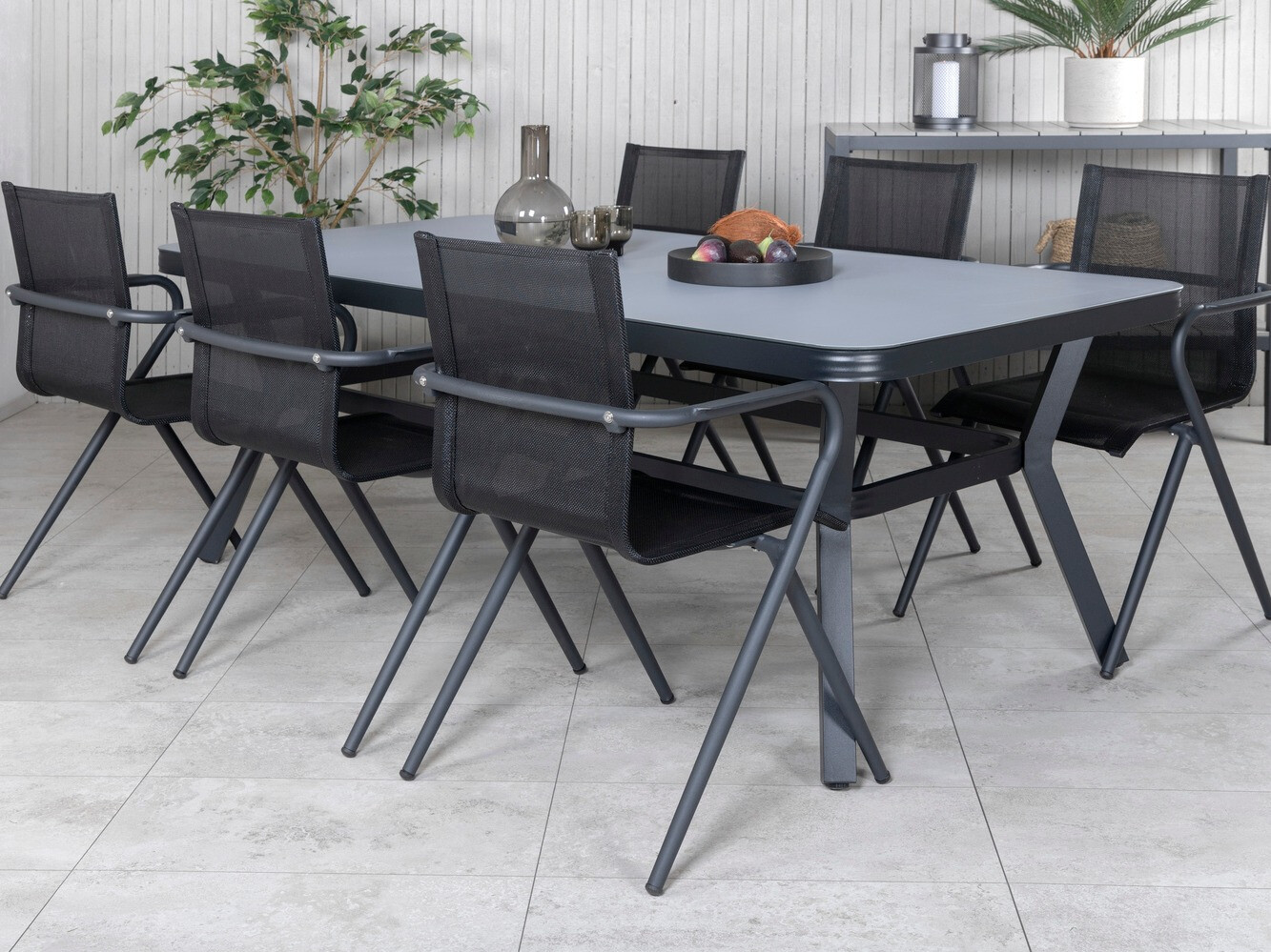 Conjunto de mesa y sillas Dallas 2135 (Negro)