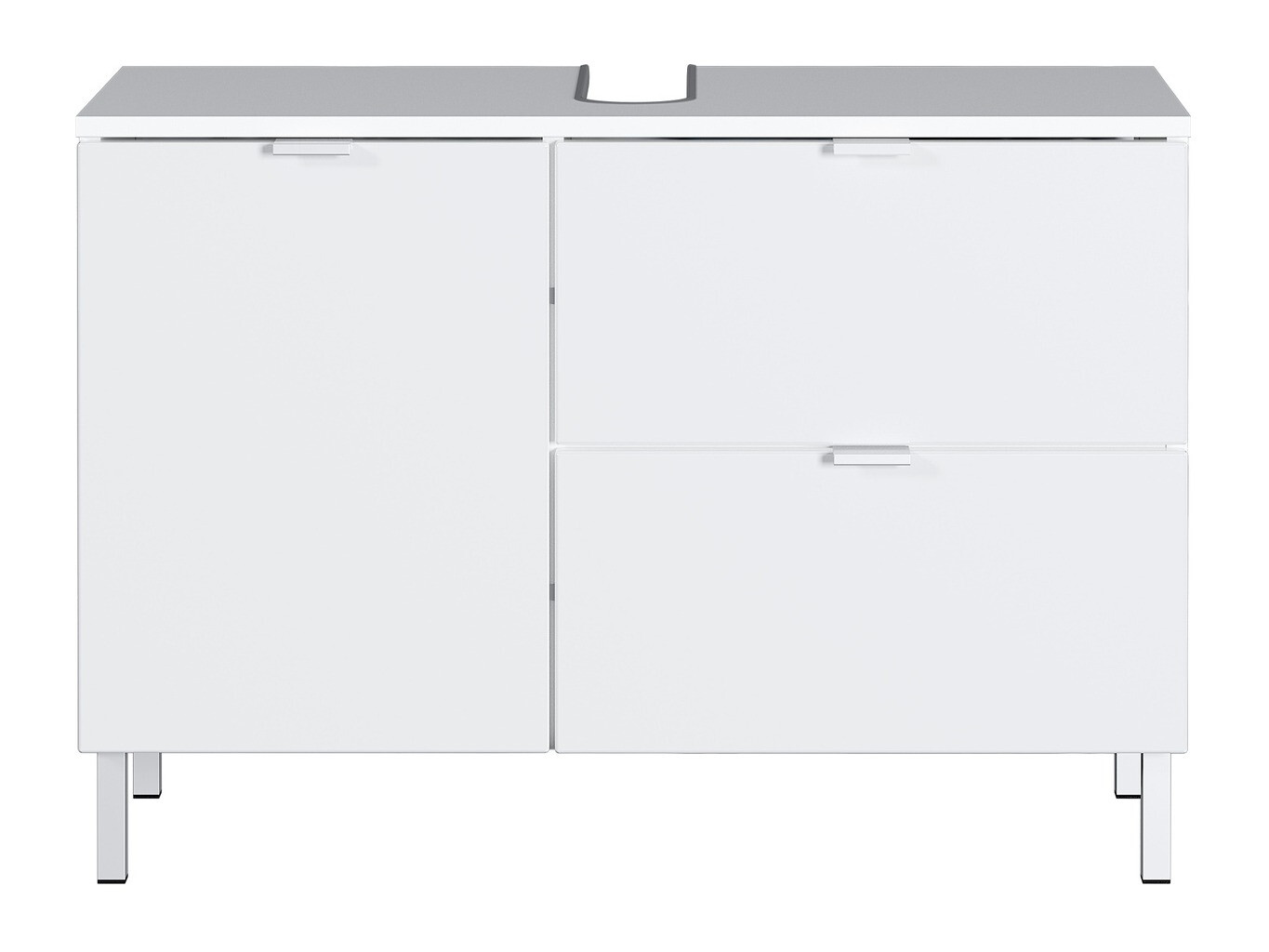 Armario de baño de pie para lavabo Lomcamo 101 (Blanco + Blanco brillante)