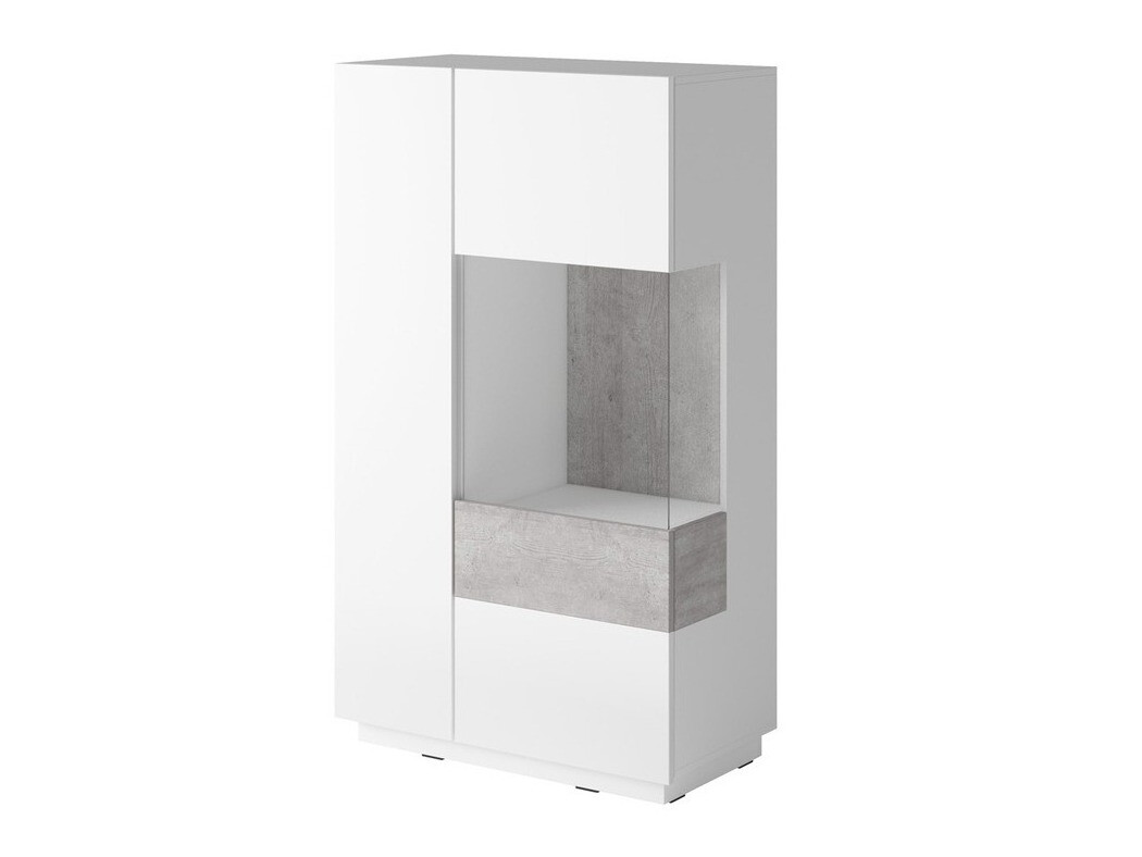 Conjunto de salón Livlore 109 (Blanco + Blanco brillante + Hormigón)