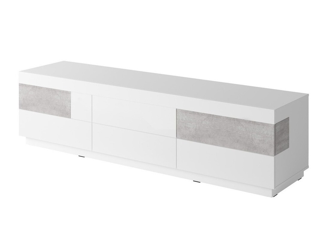Conjunto de salón Livlore 109 (Blanco + Blanco brillante + Hormigón)