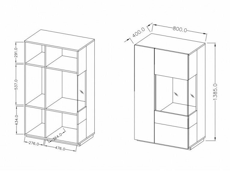 Conjunto de salón Livlore 109 (Blanco + Blanco brillante + Hormigón)