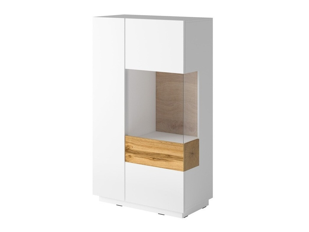 Conjunto de salón Livlore 109 (Blanco + Blanco brillante + Roble wotan)