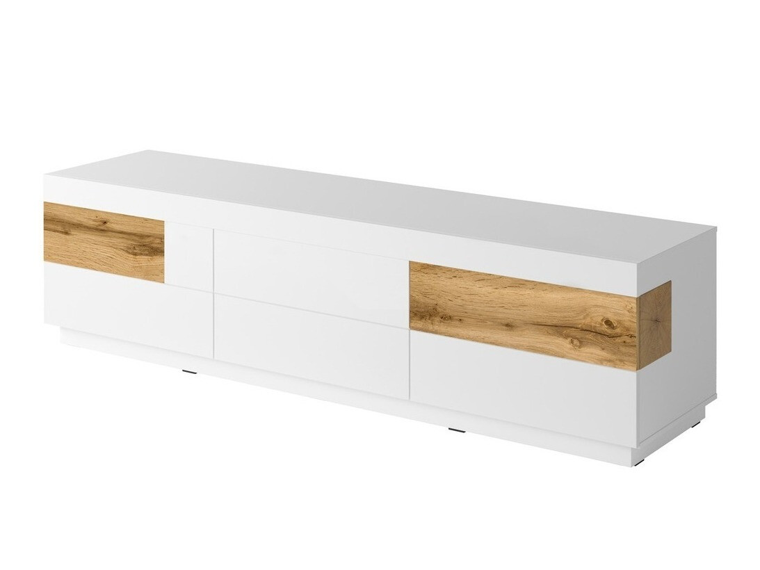 Conjunto de salón Livlore 109 (Blanco + Blanco brillante + Roble wotan)