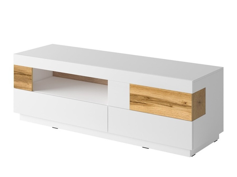 Conjunto de salón Livlore 110 (Blanco + Blanco brillante + Roble wotan)