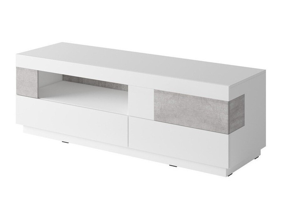 Mueble TV Livlore 103 (Blanco + Blanco brillante + Hormigón)