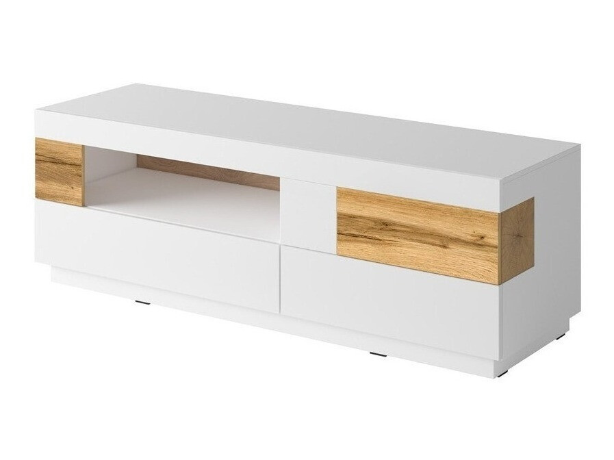 Mueble TV Livlore 103 (Blanco + Blanco brillante + Roble wotan)
