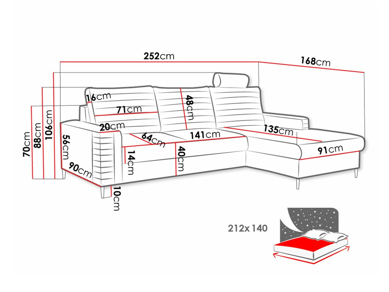 Sofá rinconero Comfivo Cumintudo (Velluto 27)