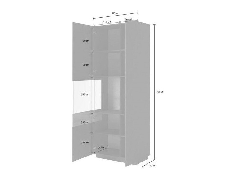 Conjunto de salón Livlore 108 (Blanco + Blanco brillante + Roble wotan)