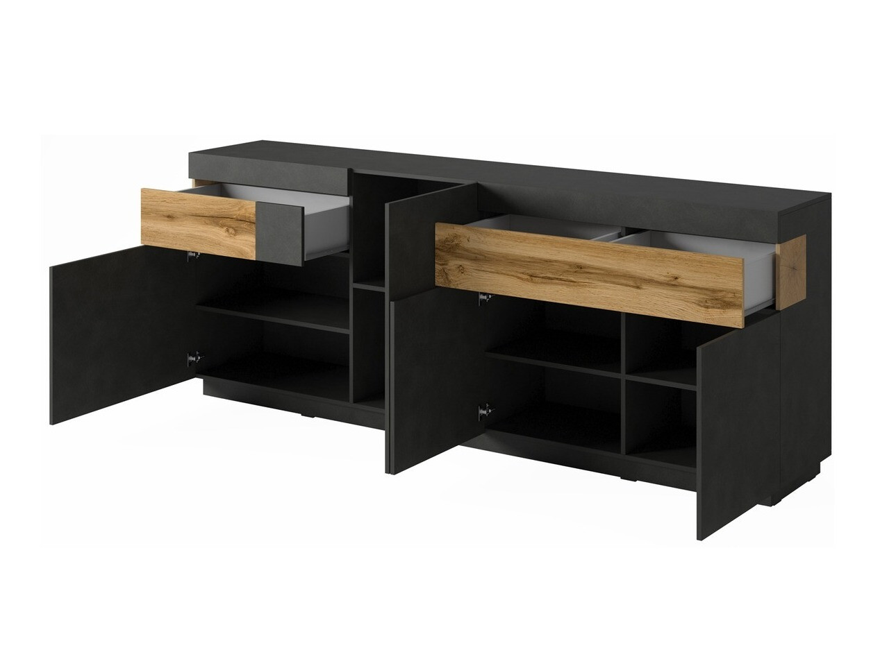 Conjunto de salón Livlore 108 (Madera gris + Roble wotan)