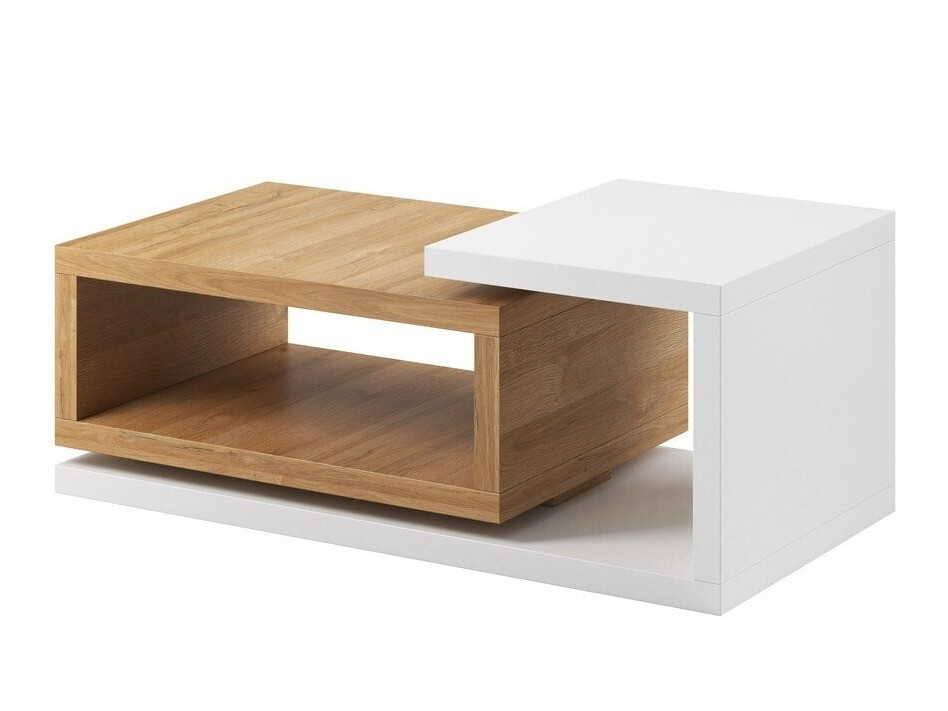 Mesa de centro Lutiva 104 (Blanco + Roble nieto)