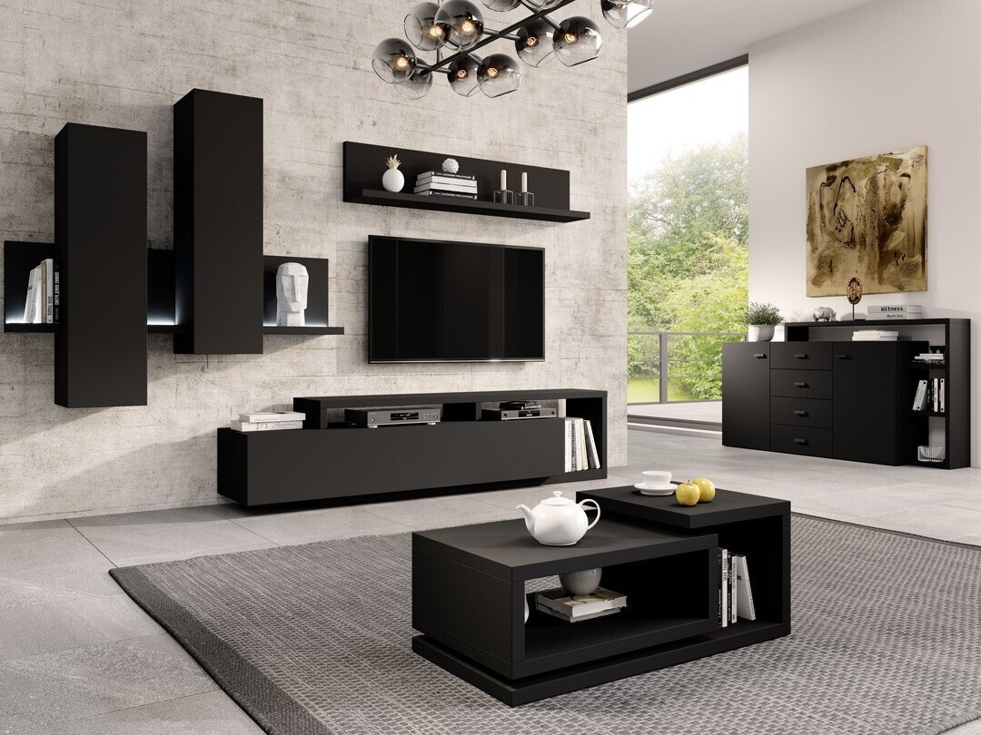 Mesa de centro Lutiva 104 (Negro mate)