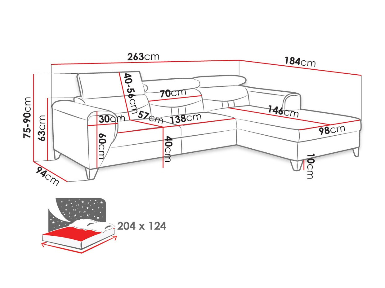Sofá rinconero Comfivo 246 (Manila 16)