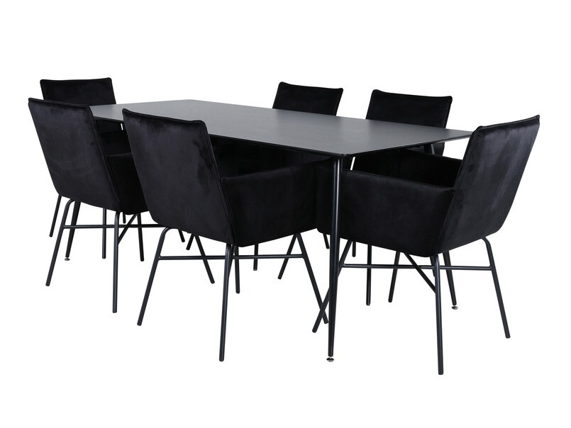 Conjunto de comedor Dallas 2677 (Negro)