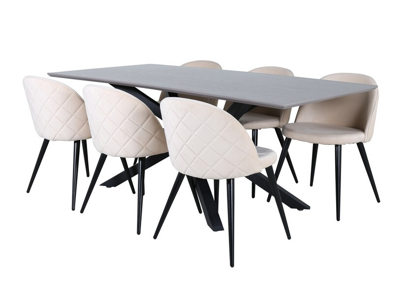 Conjunto de comedor Dallas 3035 (Crema + Negro)