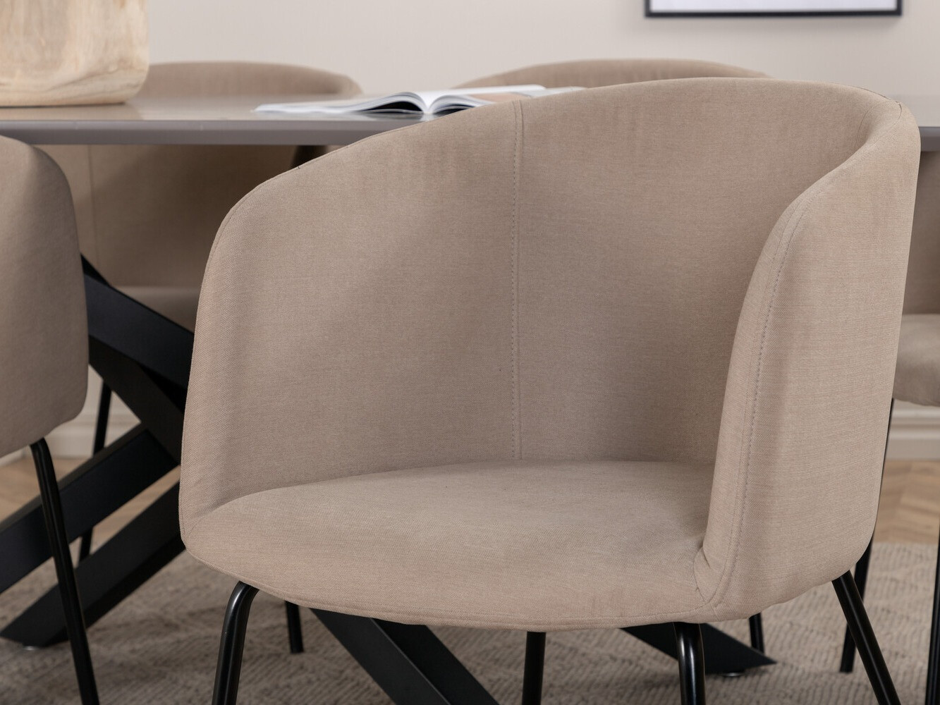 Conjunto de comedor Dallas 3036 (Beige + Negro)