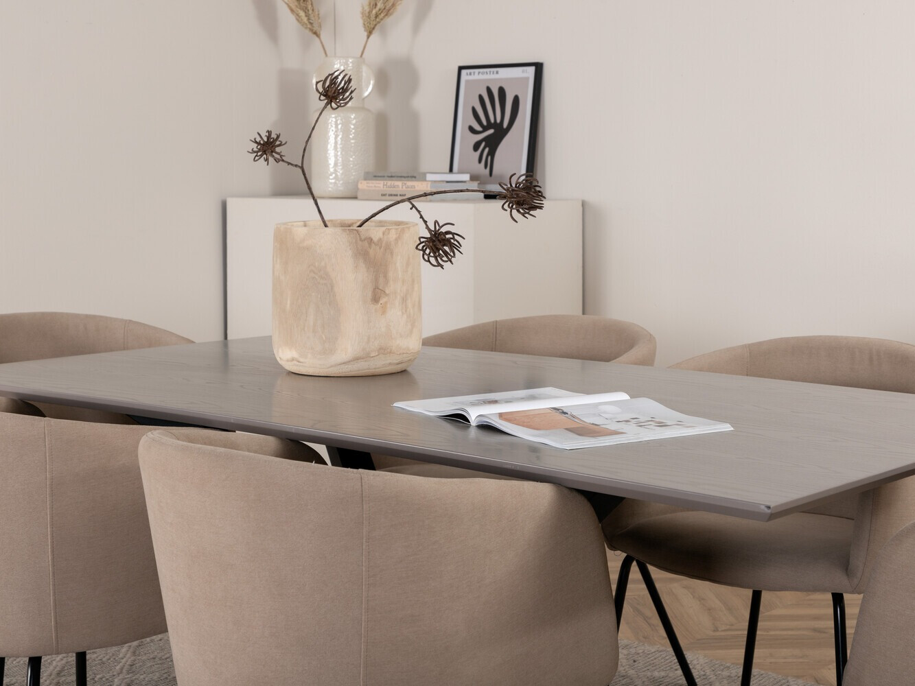 Conjunto de comedor Dallas 3036 (Beige + Negro)