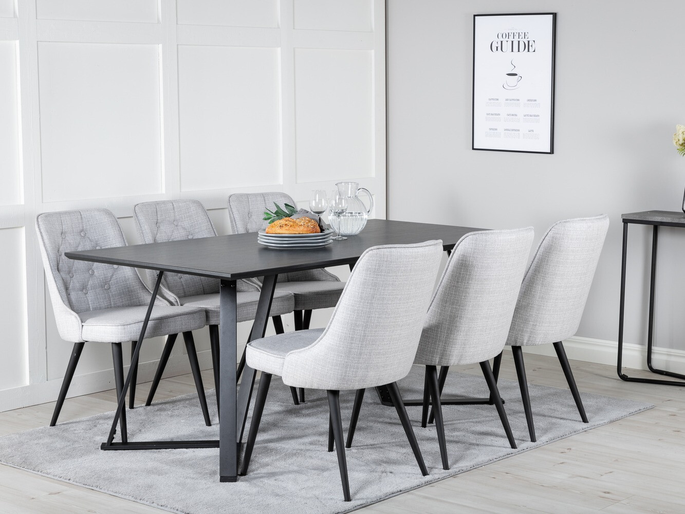 Conjunto de mesas y sillas para comedor Dallas 1629 (Gris)