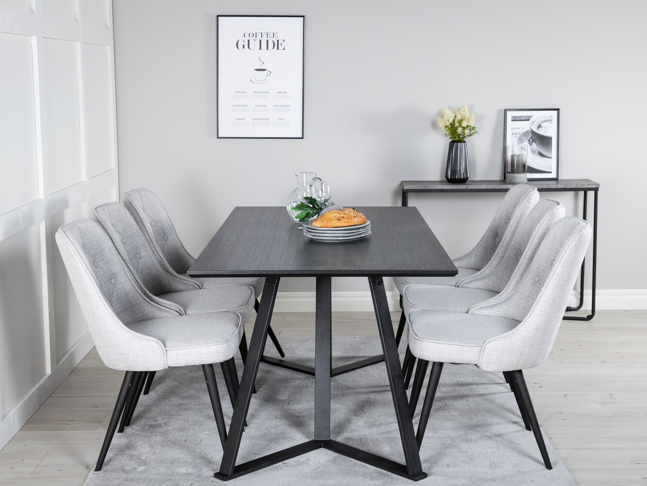 Conjunto de mesas y sillas para comedor Dallas 1629 (Gris)