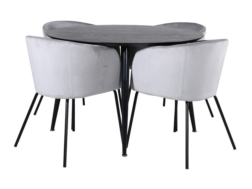 Conjunto de mesas y sillas para comedor Dallas 2539 (Gris claro + Negro)