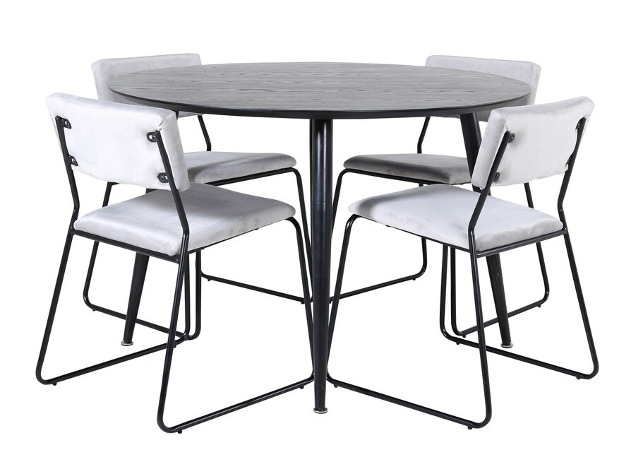 Conjunto de mesas y sillas para comedor Dallas 2543 (Gris claro + Negro)