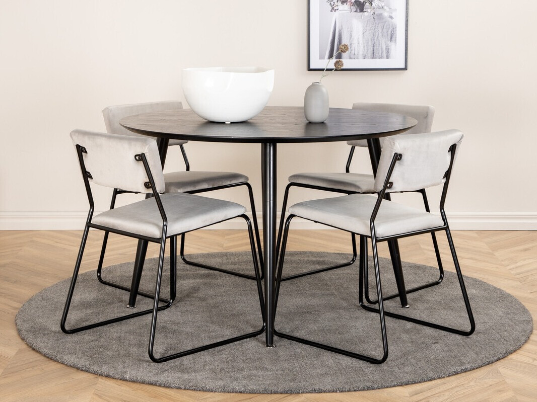 Conjunto de mesas y sillas para comedor Dallas 2543 (Gris claro + Negro)