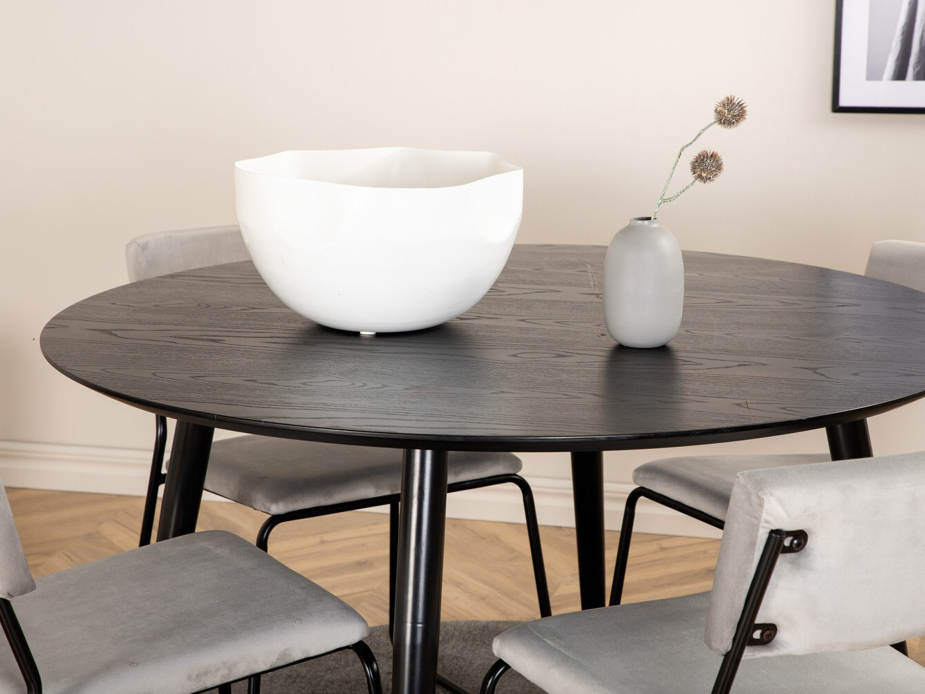 Conjunto de mesas y sillas para comedor Dallas 2543 (Gris claro + Negro)